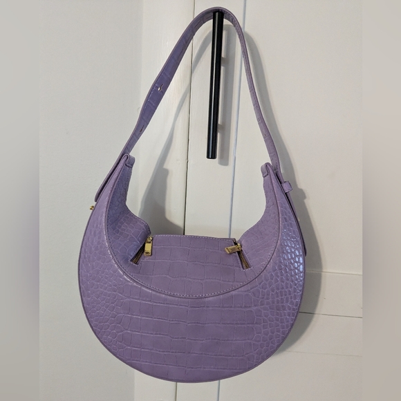 JW Pei Lavender Croc-Embossed Shoulder Bag - Picture 12 of 15